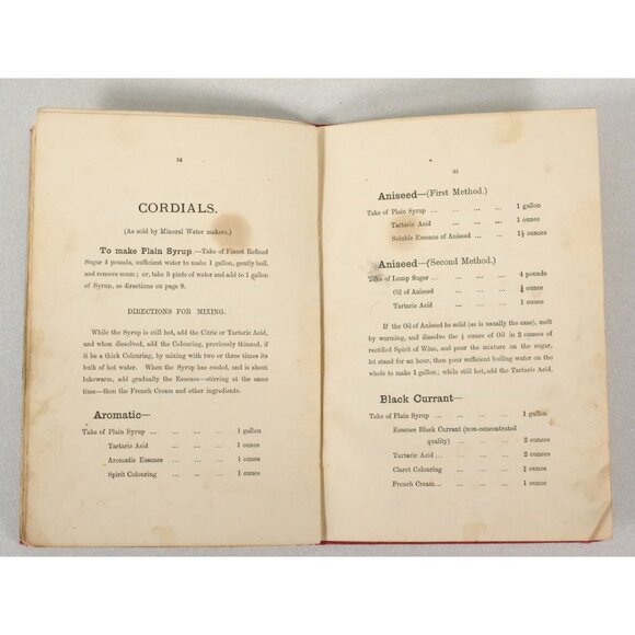 Scarce Antique Recipe Book for Fizzy Drinks W. J. Bush and Co. 1885 1st Edition - Picture 8 of 10